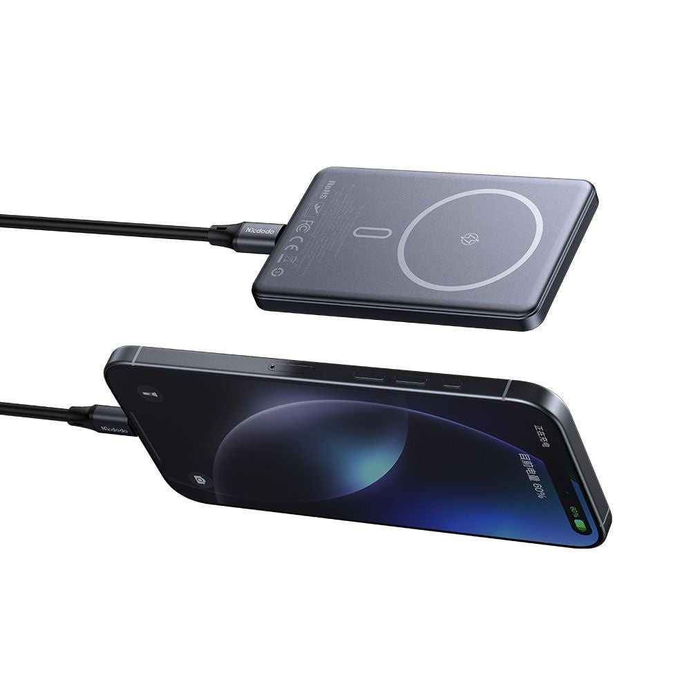 Externá bezdrôtová batéria McDodo MC-4641 Meta, 5000mAh, 20W, PD + FQI, 1 x QI - 1 x USB-C, čierna