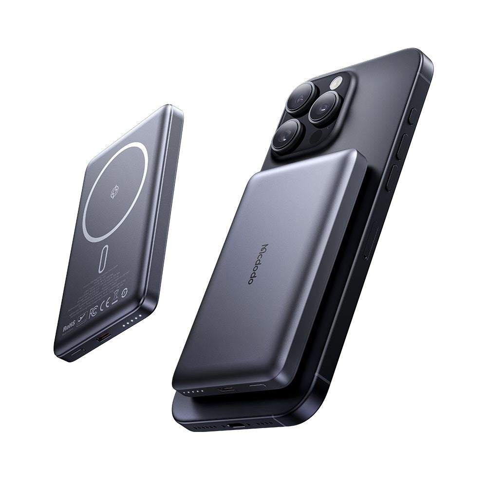 Externá bezdrôtová batéria McDodo MC-4651 Meta, 10000mAh, 20W, PD + FQI, 1 x QI - 1 x USB-C, Čierna