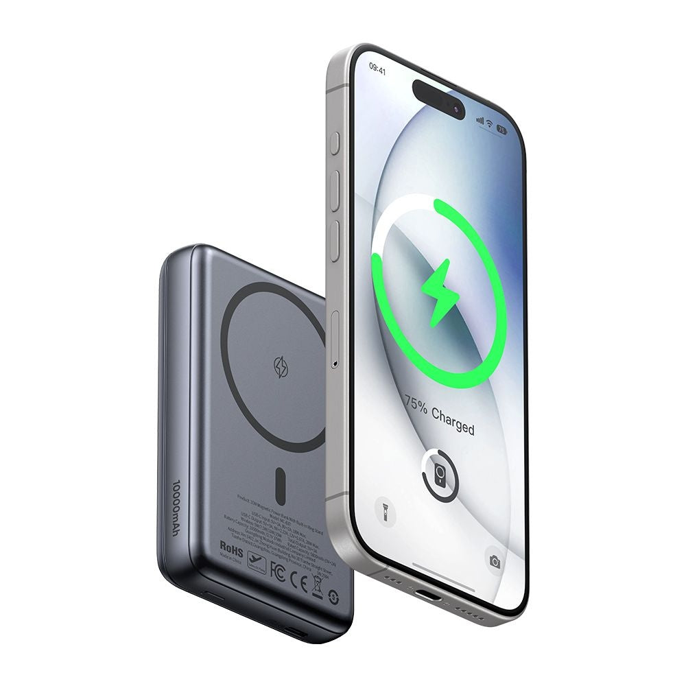 Externá bezdrôtová batéria McDodo MC-8371 Meta, 10000mAh, 20W, PD + FQI, 1 x QI - 1 x USB-C, Sivá