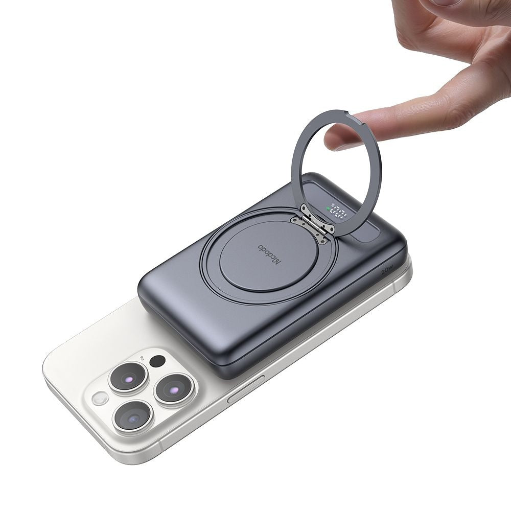 Externá bezdrôtová batéria McDodo MC-8371 Meta, 10000mAh, 20W, PD + FQI, 1 x QI - 1 x USB-C, Sivá