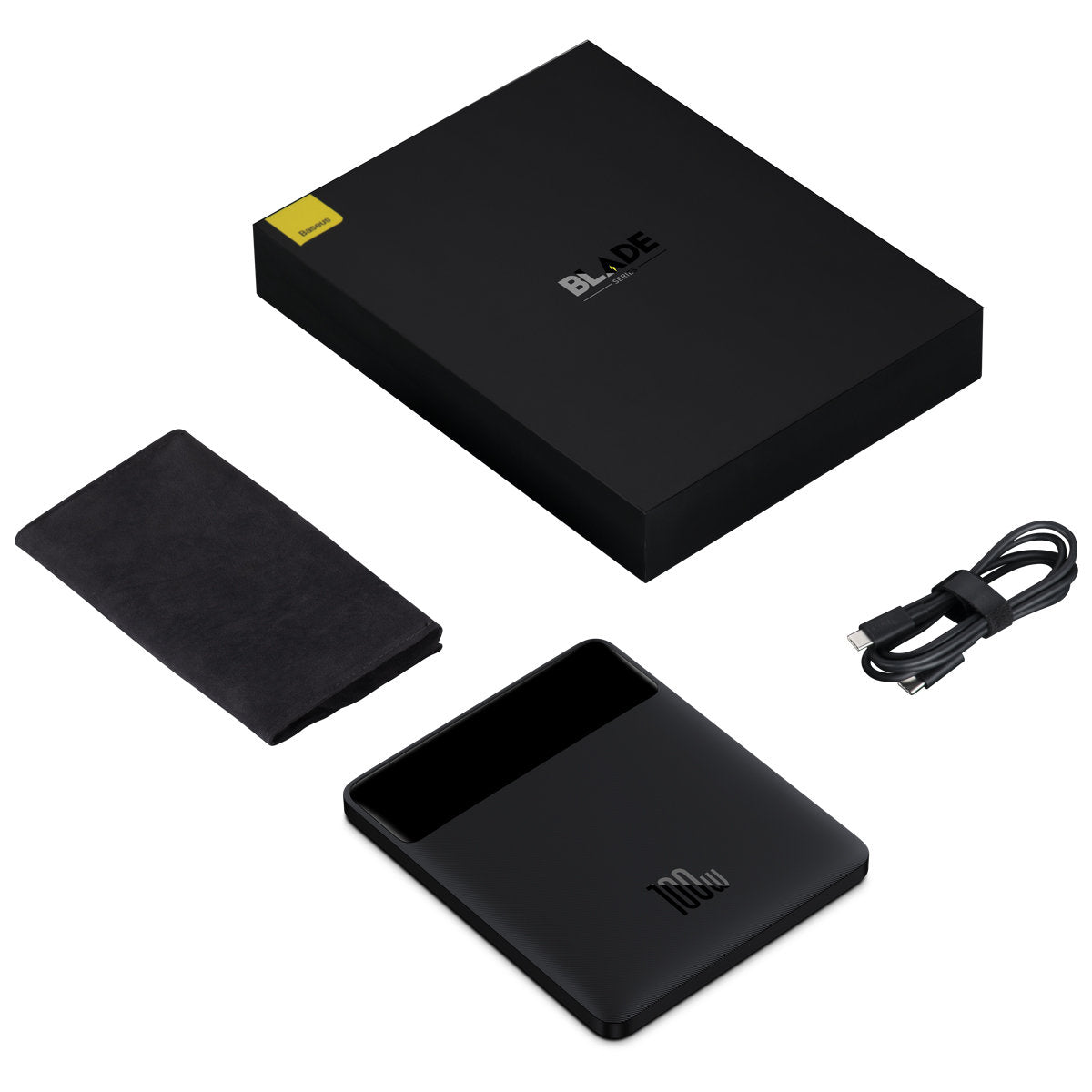 Externá batéria Baseus Blade Ultrathin, 20000mAh, 100W, QC + PD, 2 x USB-A - 2 x USB-C, Čierna PPBL000201