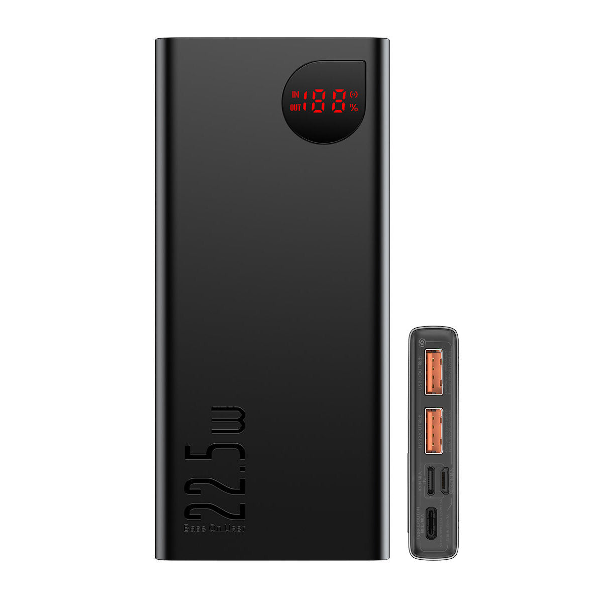 Externá batéria Baseus Adaman, 10000mAh, 22.5W, QC + PD, 1 x USB-C - 2 x USB-A, Čierna PPAD070001