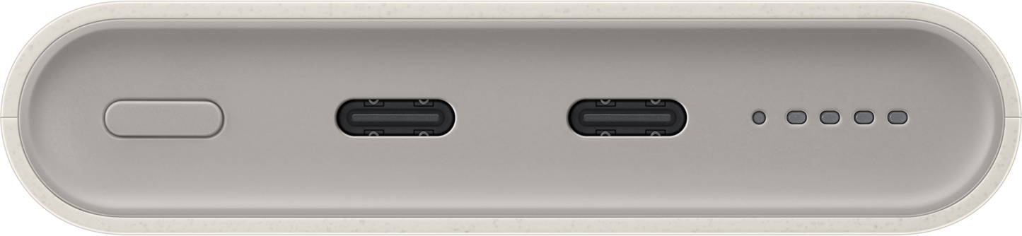 Externá bezdrôtová batéria Samsung, 10000mAh, 25W, PD + FQI, 1 x QI - 2 x USB-C, Béžová EB-U2510XUEGEU