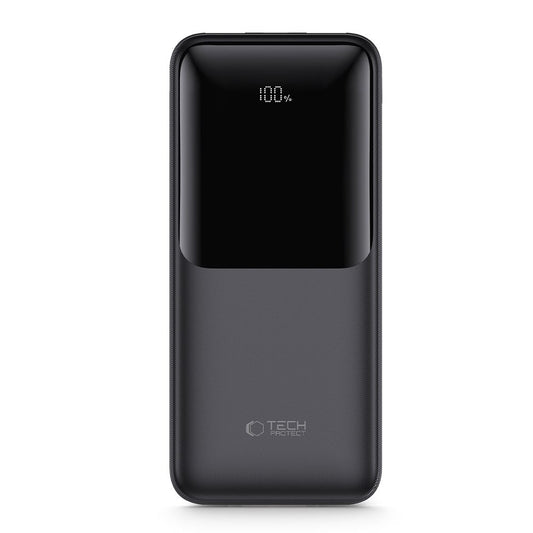 Externá batéria Tech-Protect PB01, 10000mAh, 22.5W, QC + PD, 1 x USB-C - 2 x USB-A, Čierna
