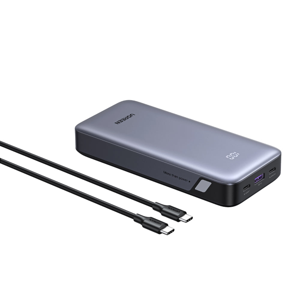 Externá batéria UGREEN Nexode PB532 (55989B), 20000mAh, 30W, QC + PD, 1 x USB-A - 2 x USB-C, sivá