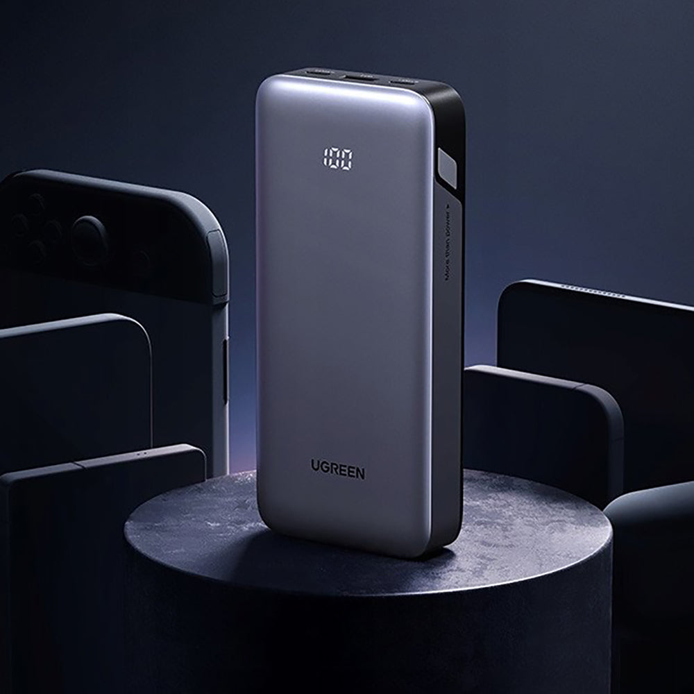 Externá batéria UGREEN Nexode PB532 (55989B), 20000mAh, 30W, QC + PD, 1 x USB-A - 2 x USB-C, sivá