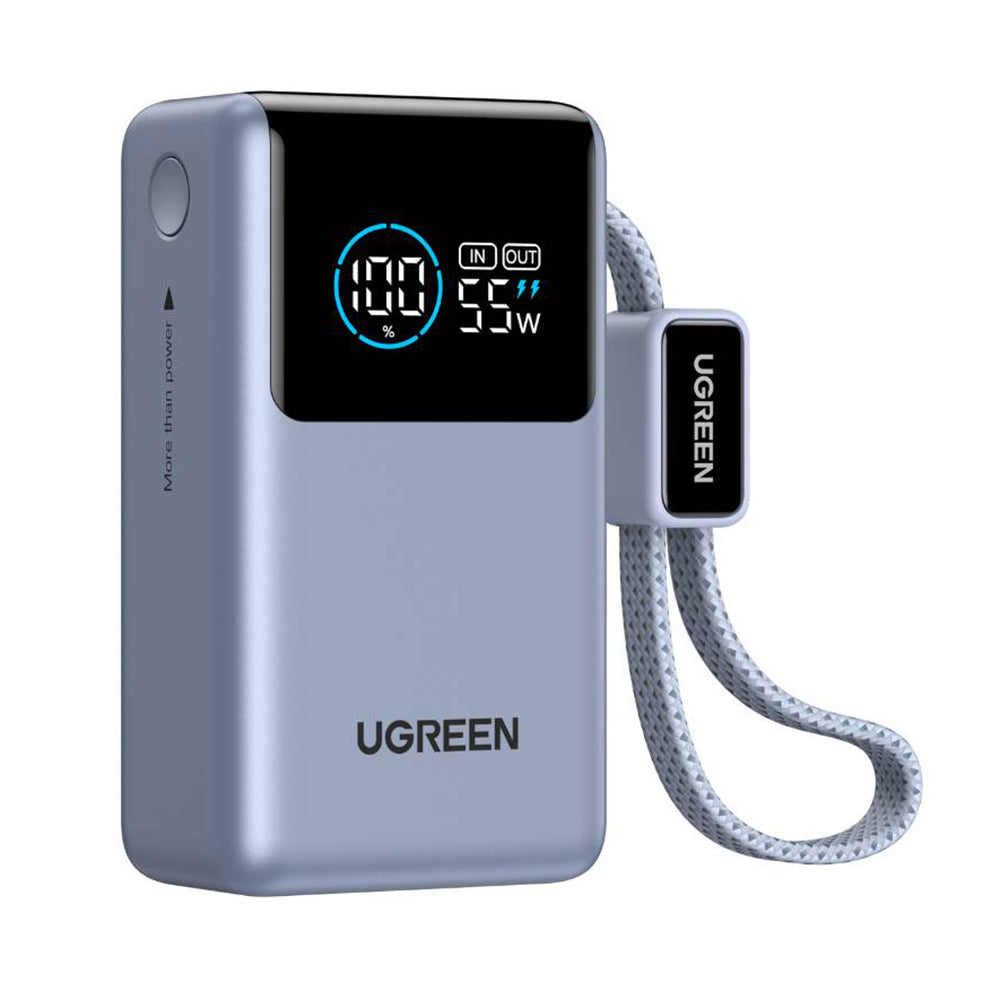 Externá batéria UGREEN Nexode Pro PB727 (75701B), 10000mAh, 55W, QC + PD, 1 x USB-A - 2 x USB-C, Sivá