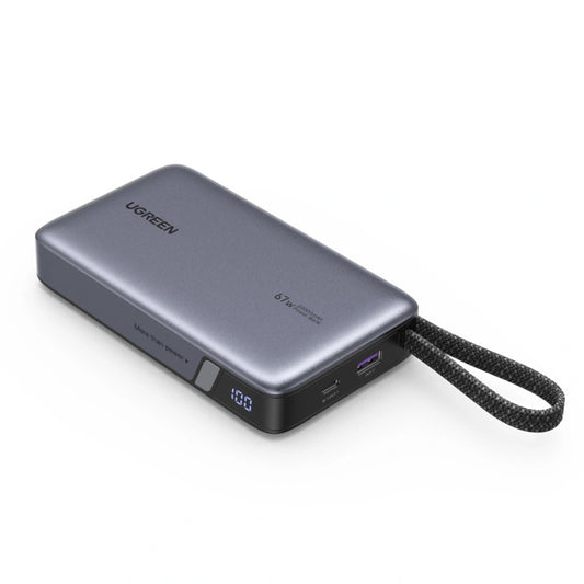 Externá batéria UGREEN PB550, 20000mAh, 67W, QC + PD, 1 x USB-A - 2 x USB-C, Sivá