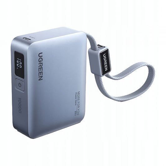 Externá batéria UGREEN PB584 (75173B), 10000mAh, 33W, QC + PD, 1 x USB-A - 2 x USB-C, modrá