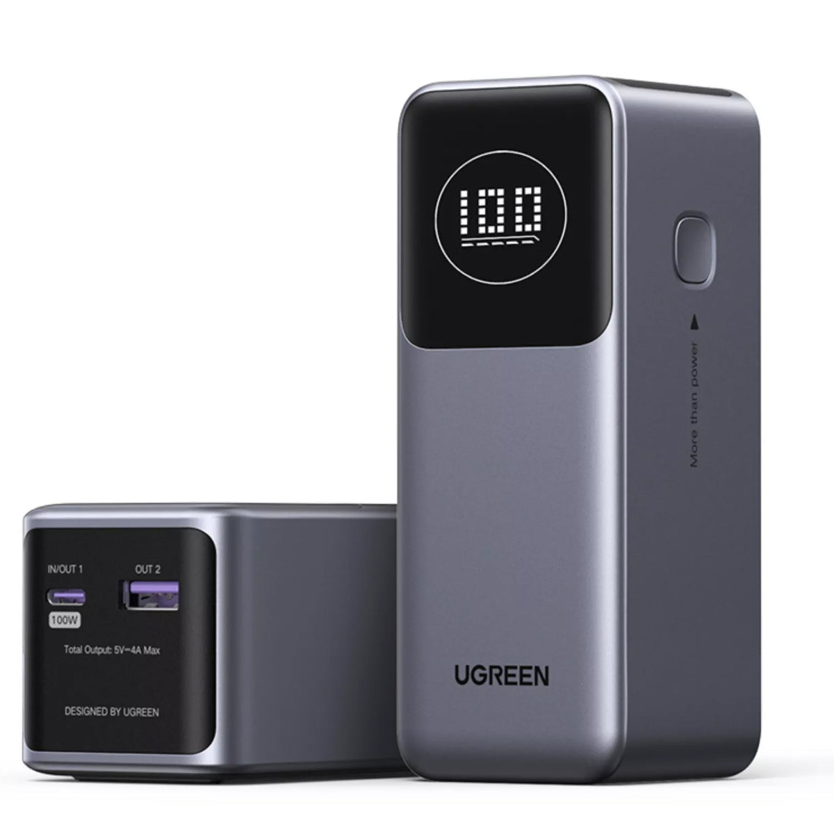 Externá batéria UGREEN PB724, 12000mAh, 100W, QC + PD, 1 x USB-A - 1 x USB-C, Sivá