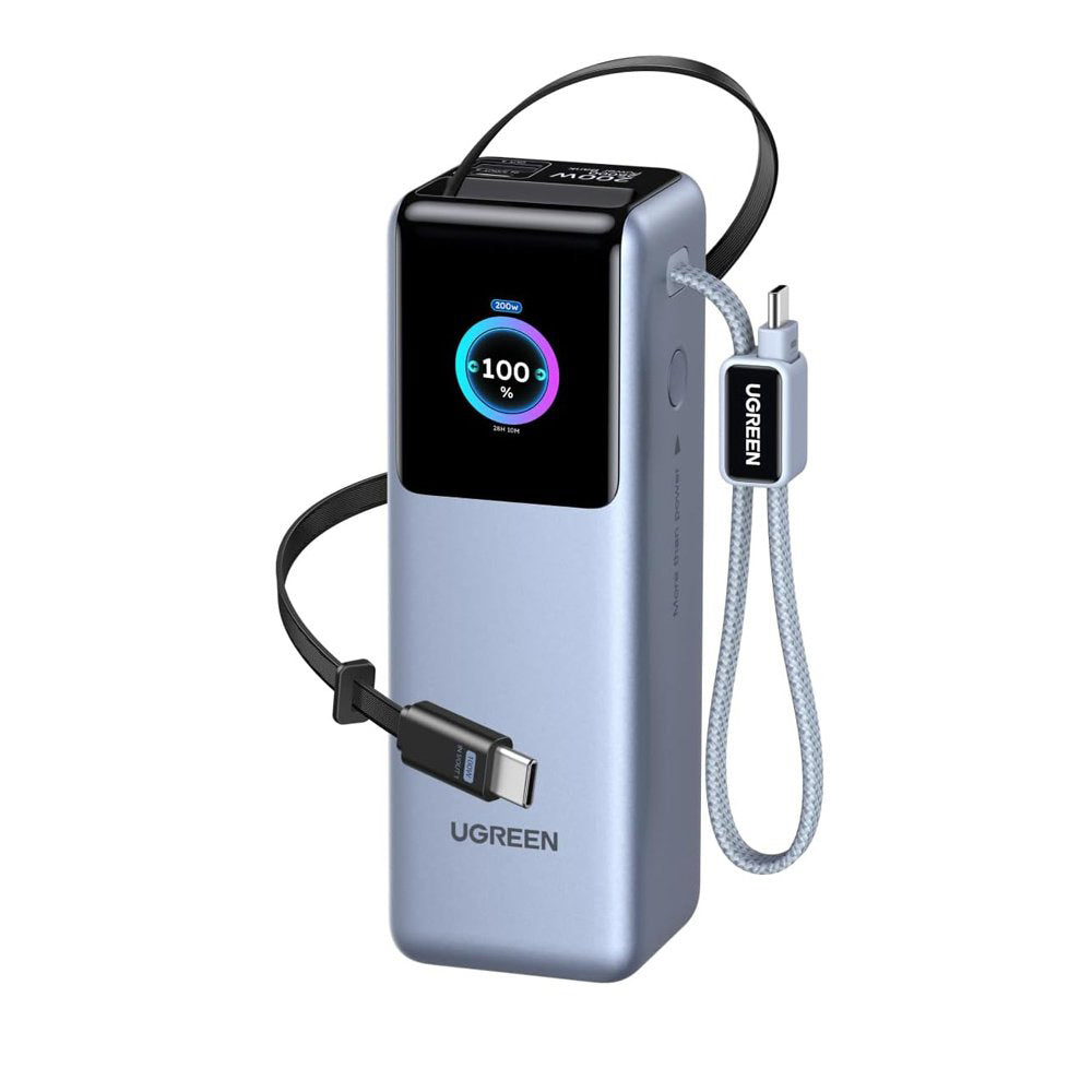 Externá batéria UGREEN PB728 (75702B), 25000mAh, 200W, QC + PD, 1 x USB-A - 3 x USB-C, Sivá