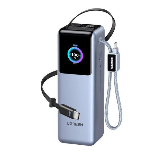 Externá batéria UGREEN PB728 (75702B), 25000mAh, 200W, QC + PD, 1 x USB-A - 3 x USB-C, Sivá