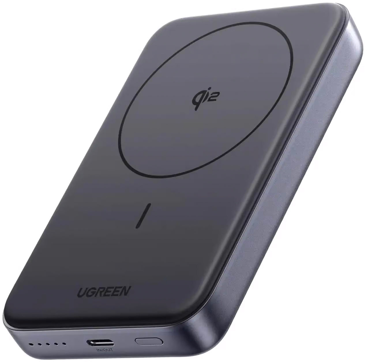 Externá batéria UGREEN PB761, 10000mAh, 30W, PD + FQI, 1 x QI - 1 x USB-C, Sivá