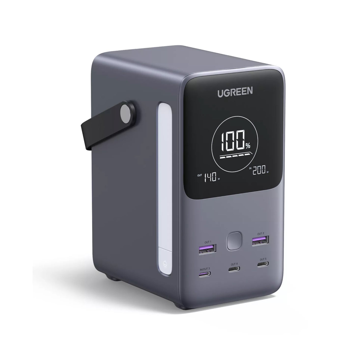 Externá batéria UGREEN PB770, 48000mAh, 300W, QC + PD, 2 x USB-A - 3 x USB-C, Sivá