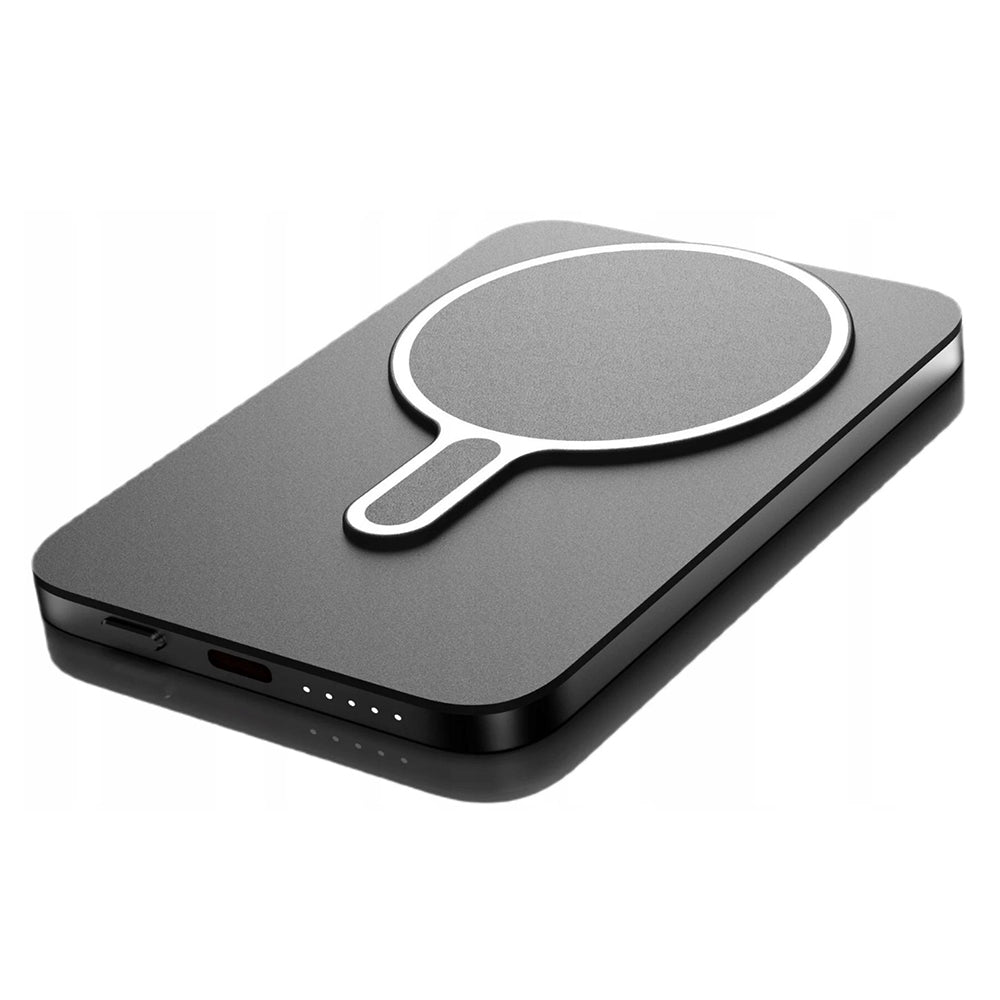 Externá bezdrôtová batéria 3MK MagSnap Go, 5000mAh, 20W, PD + FQI, 1 x QI - 1 x USB-C, Sivá