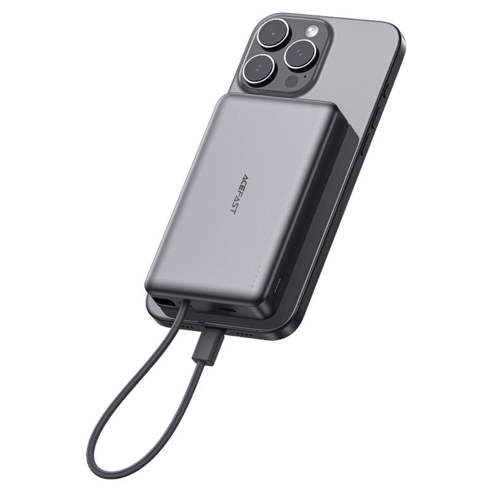 Bezdrôtová externá batéria Acefast M18, 10000mAh, 22.5W, PD + FQI, 1 x QI - 2 x USB-C, Čierna