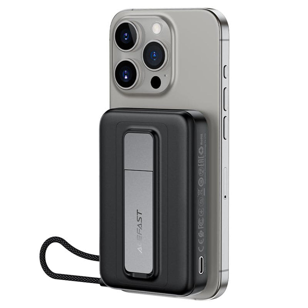 Externá bezdrôtová batéria Acefast M24, 10000mAh, 22.5W, PD + FQI, 1 x QI - 2 x USB-C, Sivá