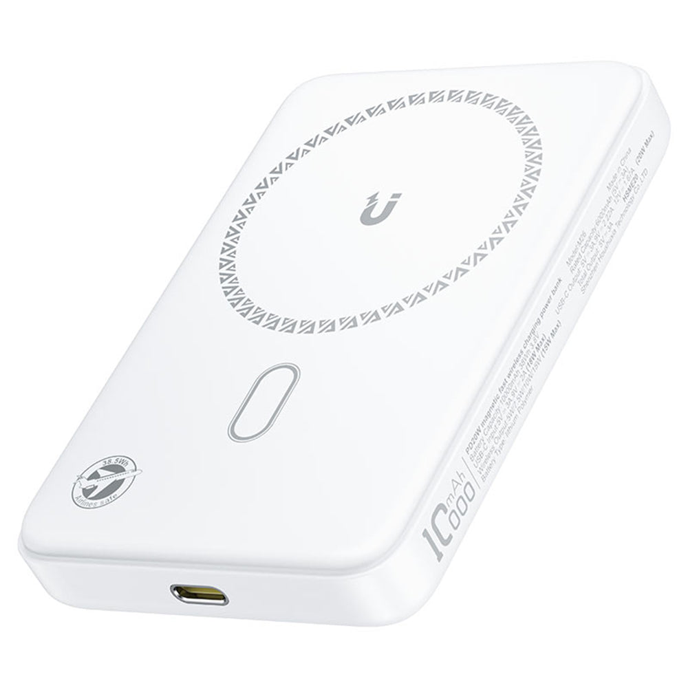 Externá bezdrôtová batéria Acefast M26, 10000mAh, 20W, PD + FQI, 1 x QI - 1 x USB-C, Biela