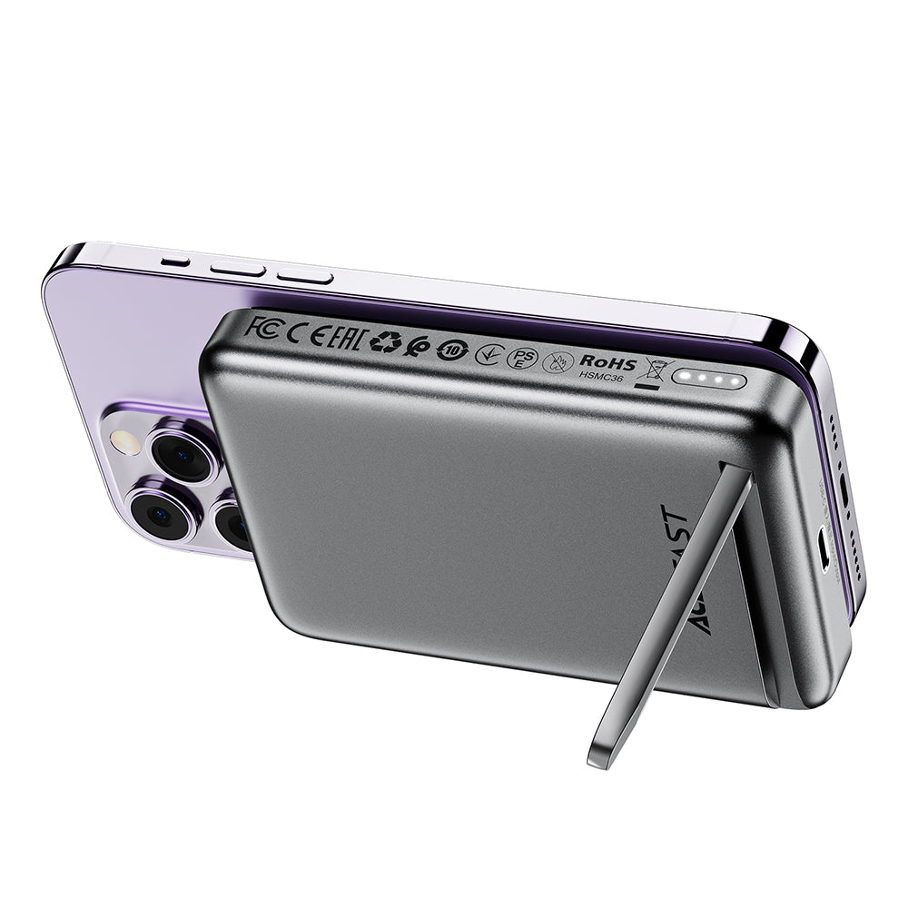 Bezdrôtová externá batéria Acefast M6, 10000mAh, 20W, PD + FQI, 1 x QI - 1 x USB-C, čierna