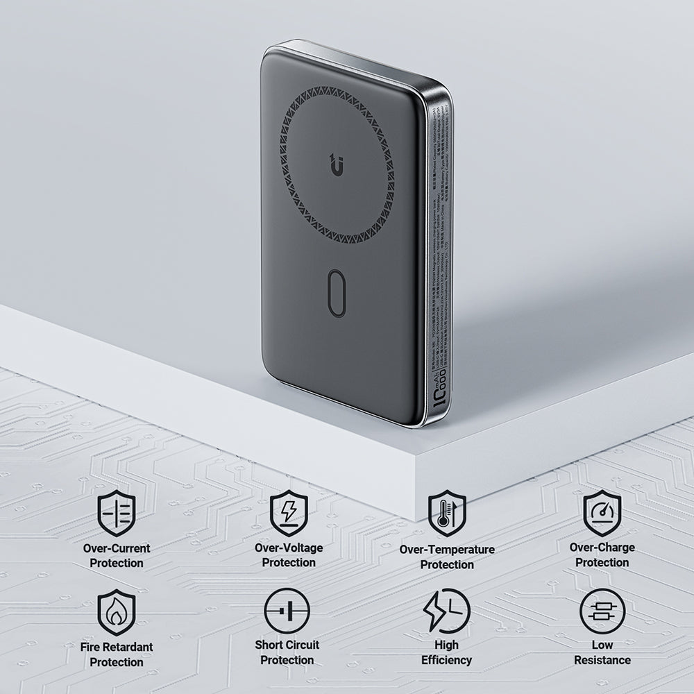 Bezdrôtová externá batéria Acefast M6, 10000mAh, 20W, PD + FQI, 1 x QI - 1 x USB-C, čierna