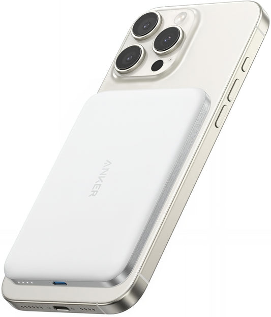 Externá bezdrôtová batéria Anker Nano, 5000mAh, 20W, PD + FQI, 1 x QI - 1 x USB-C, Biela A1665H21