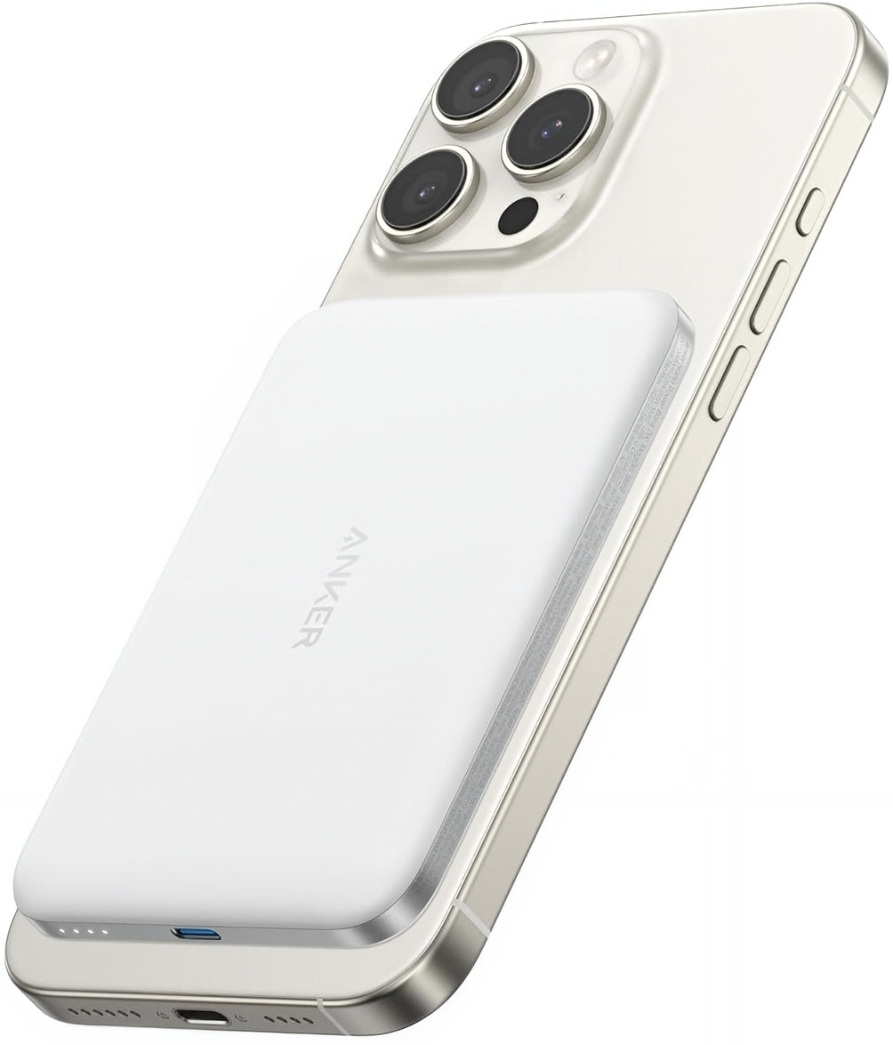 Externá bezdrôtová batéria Anker Nano, 5000mAh, 20W, PD + FQI, 1 x QI - 1 x USB-C, Biela A1665H21