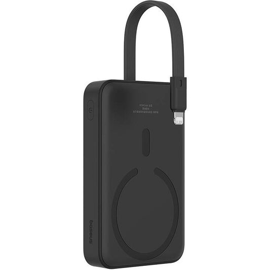 Baseus Magnetic Mini Wireless External Battery, 10000mAh, 20W, PD + FQI, 1 x Lightning - 1 x QI - 1 x USB-C, čierna P10022109113113-00