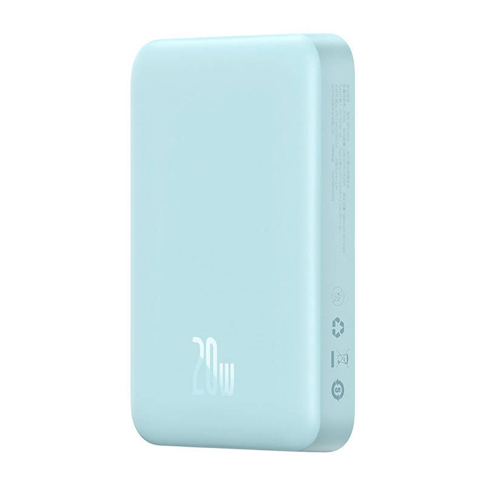 Externá bezdrôtová batéria Baseus Magnetic Mini, 10000mAh, 20W, PD + FQI, 1 x QI - 1 x USB-C, Modrá PPCX110103