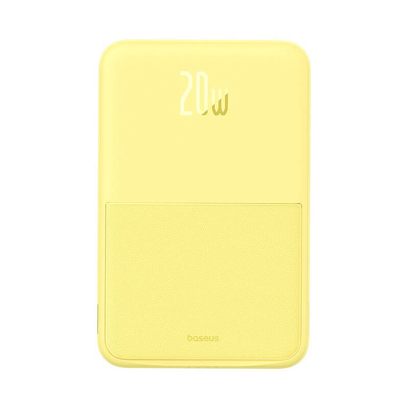 Externá bezdrôtová batéria Baseus MagPro PPCXZ05, 5000mAh, 20W, PD + FQI, 1 x QI - 1 x USB-C, Žltá P10064101Y23-00