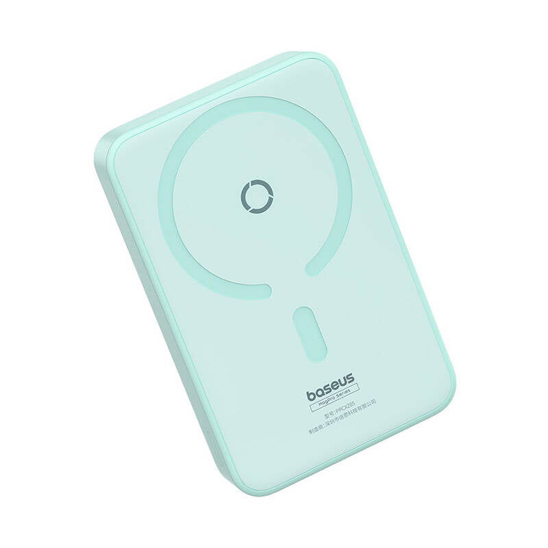 Externá bezdrôtová batéria Baseus MagPro PPCXZ05, 5000mAh, 20W, PD + FQI, 1 x QI - 1 x USB-C, Zelená P10064101333-00