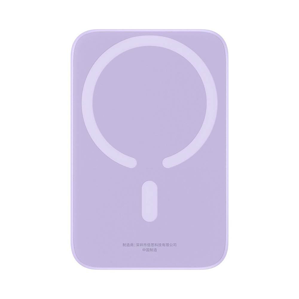 Externá bezdrôtová batéria Baseus Mini Air, 6000mAh, 20W, PD + FQI, 1 x QI - 1 x USB-C, Fialová P10059002513-00