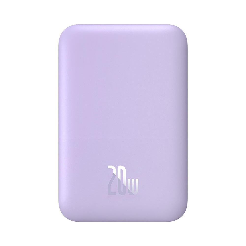 Externá bezdrôtová batéria Baseus Mini Air, 6000mAh, 20W, PD + FQI, 1 x QI - 1 x USB-C, Fialová P10059002513-00