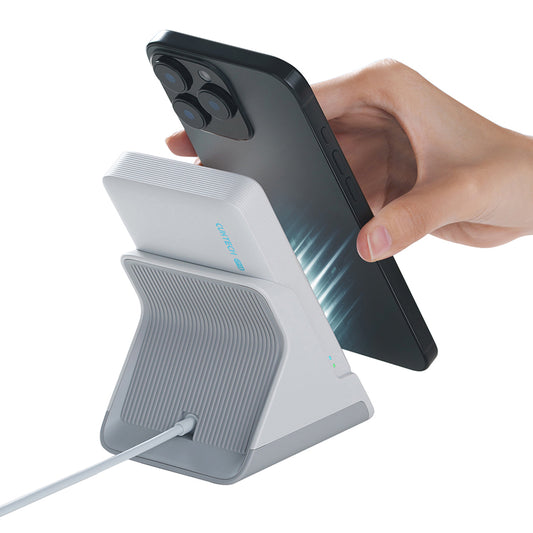 Bezdrôtová externá batéria Cuktech WPB100N, 10000mAh, 20W, PD + FQI, 1 x QI - 1 x USB-C, biela CKWPB100NGLGR