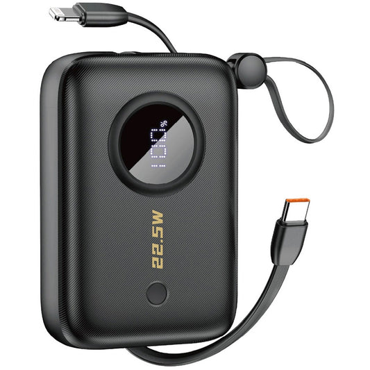 External Battery Dudao K14, 10000mAh, 22.5W, QC + PD, 1 x USB-A - 1 x USB-C, Black