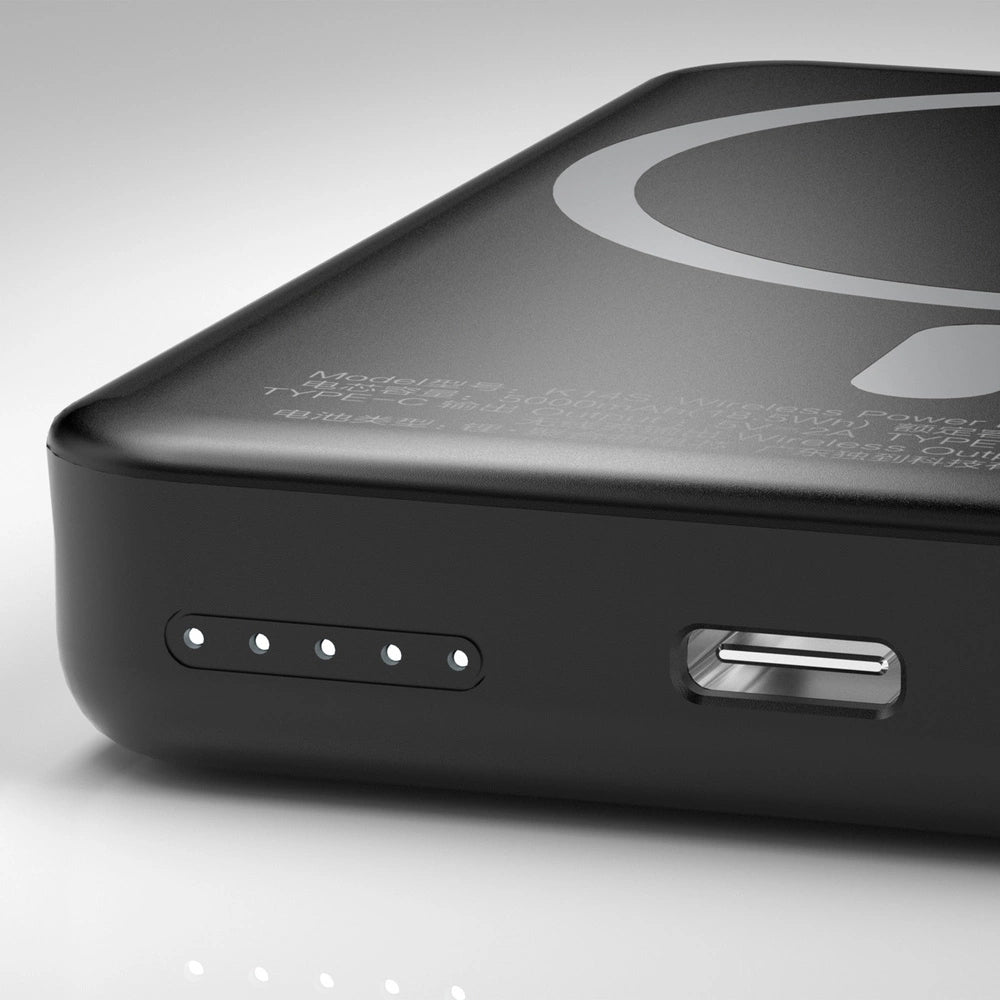 Externá bezdrôtová batéria Dudao K14S, 5000mAh, 10W, PD + QI, 1 x QI - 1 x USB-C, Čierna