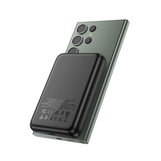 Externá bezdrôtová batéria HOCO J141, 10000mAh, 20W, PD + FQI, 1 x QI - 1 x USB-C, Čierna
