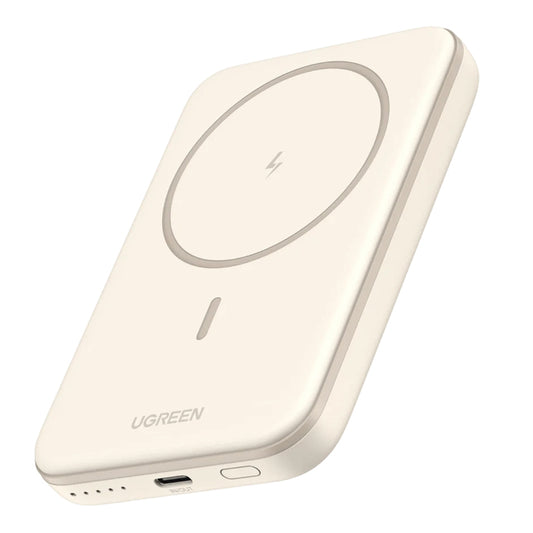 UGREEN PB560 Bezdrôtová externá batéria, 5000 mAh, 15 W, PD + QI, 1 x QI - 1 x USB-C, béžová