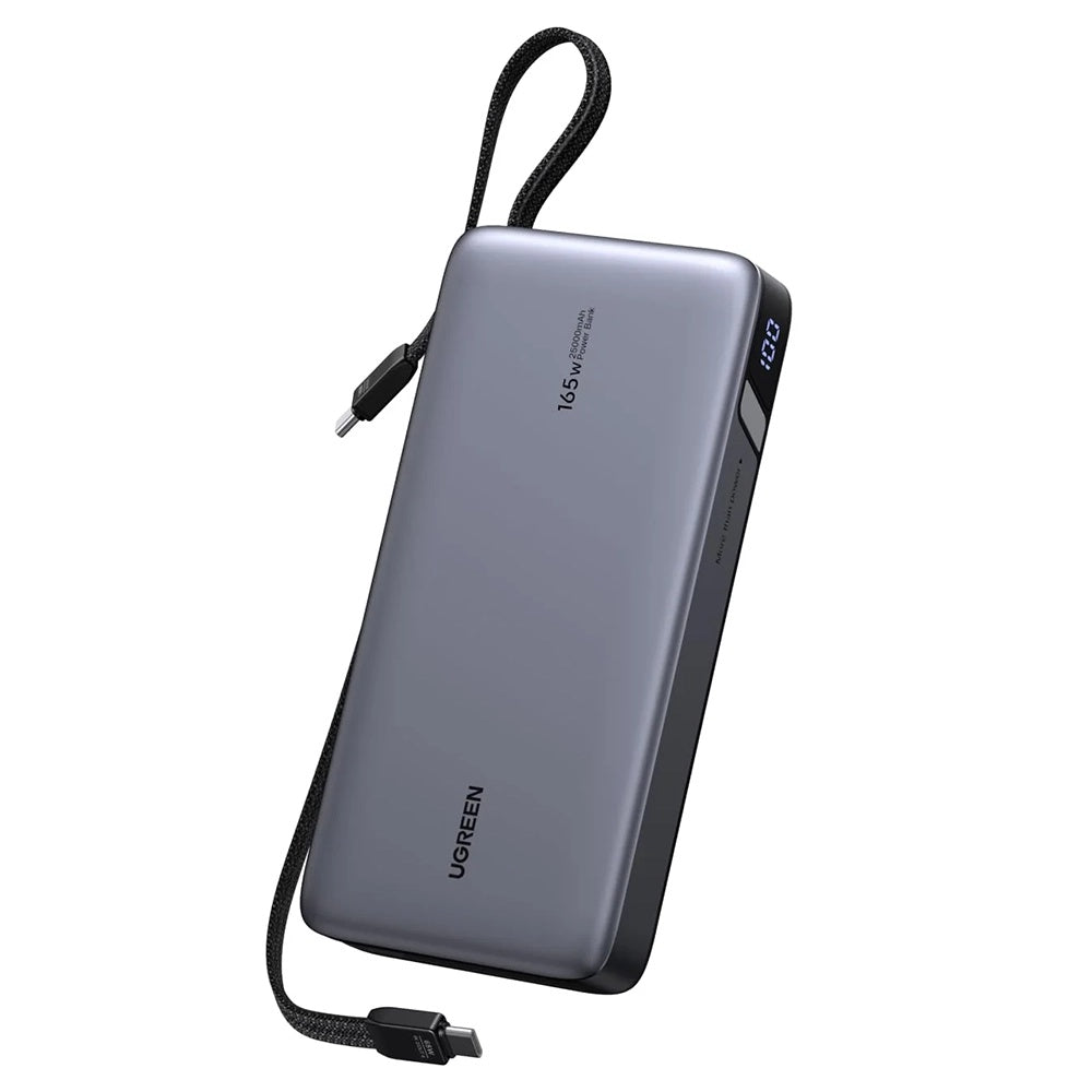Externá batéria UGREEN PB726 (55995B), 25000mAh, 165W, QC + PD, 1 x USB-A - 3 x USB-C, Sivá