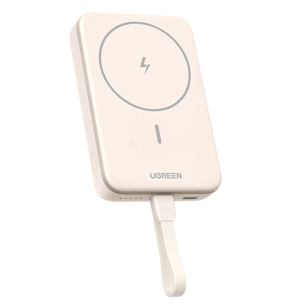 Externá bezdrôtová batéria UGREEN PB760, 10000mAh, 20W, PD + FQI, 1 x QI - 1 x USB-C, Béžová