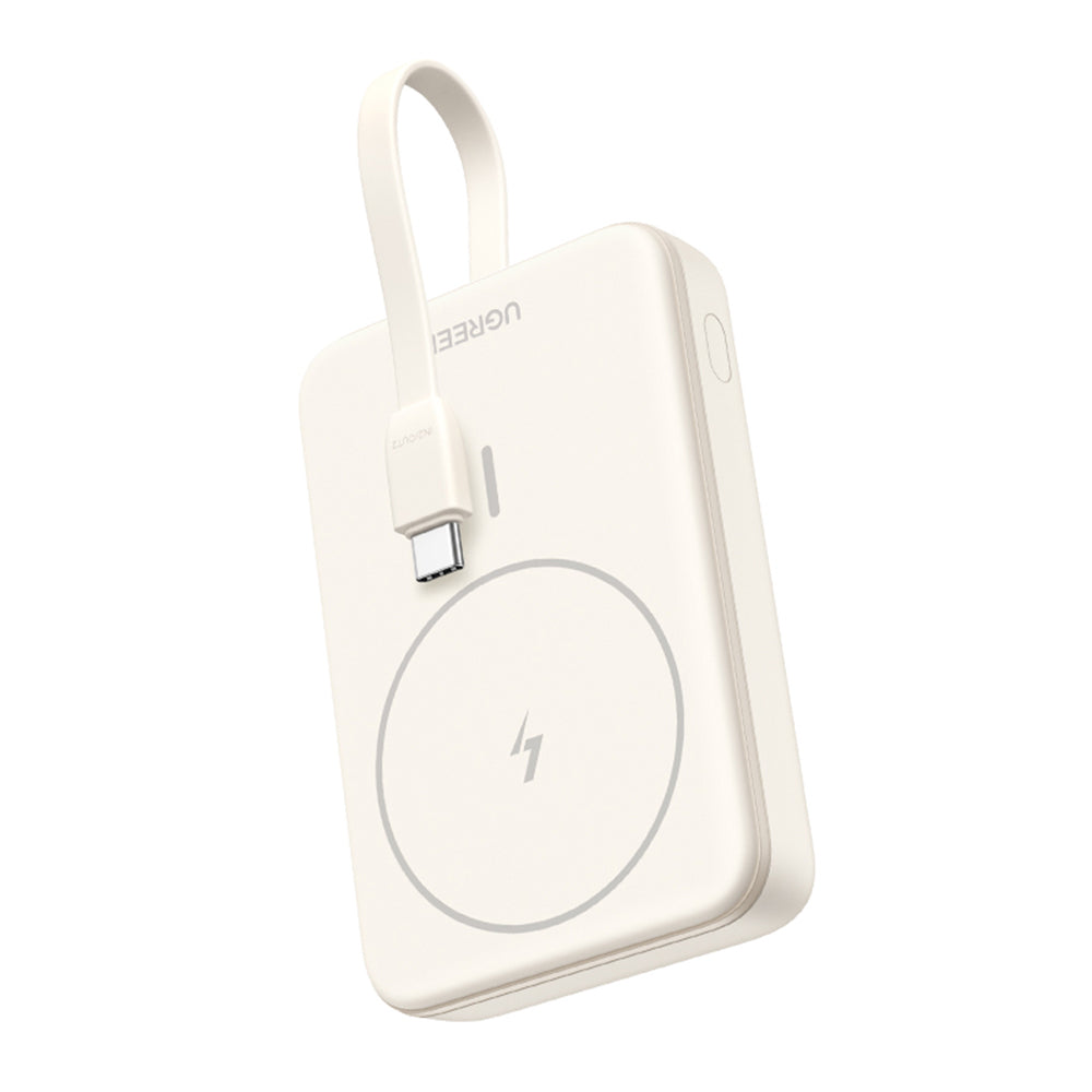 Externá bezdrôtová batéria UGREEN PB760, 10000mAh, 20W, PD + FQI, 1 x QI - 1 x USB-C, Béžová