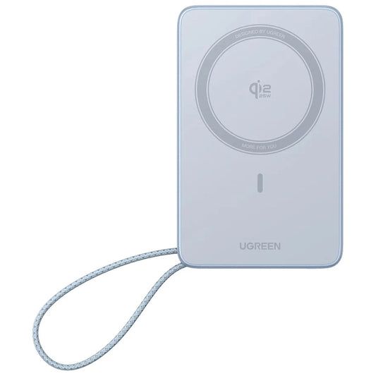 Bezdrôtová externá batéria UGREEN MagFlow PB773 (65958B), 10000mAh, 25W, PD + FQI, 1 x QI - 2 x USB-C, modrá