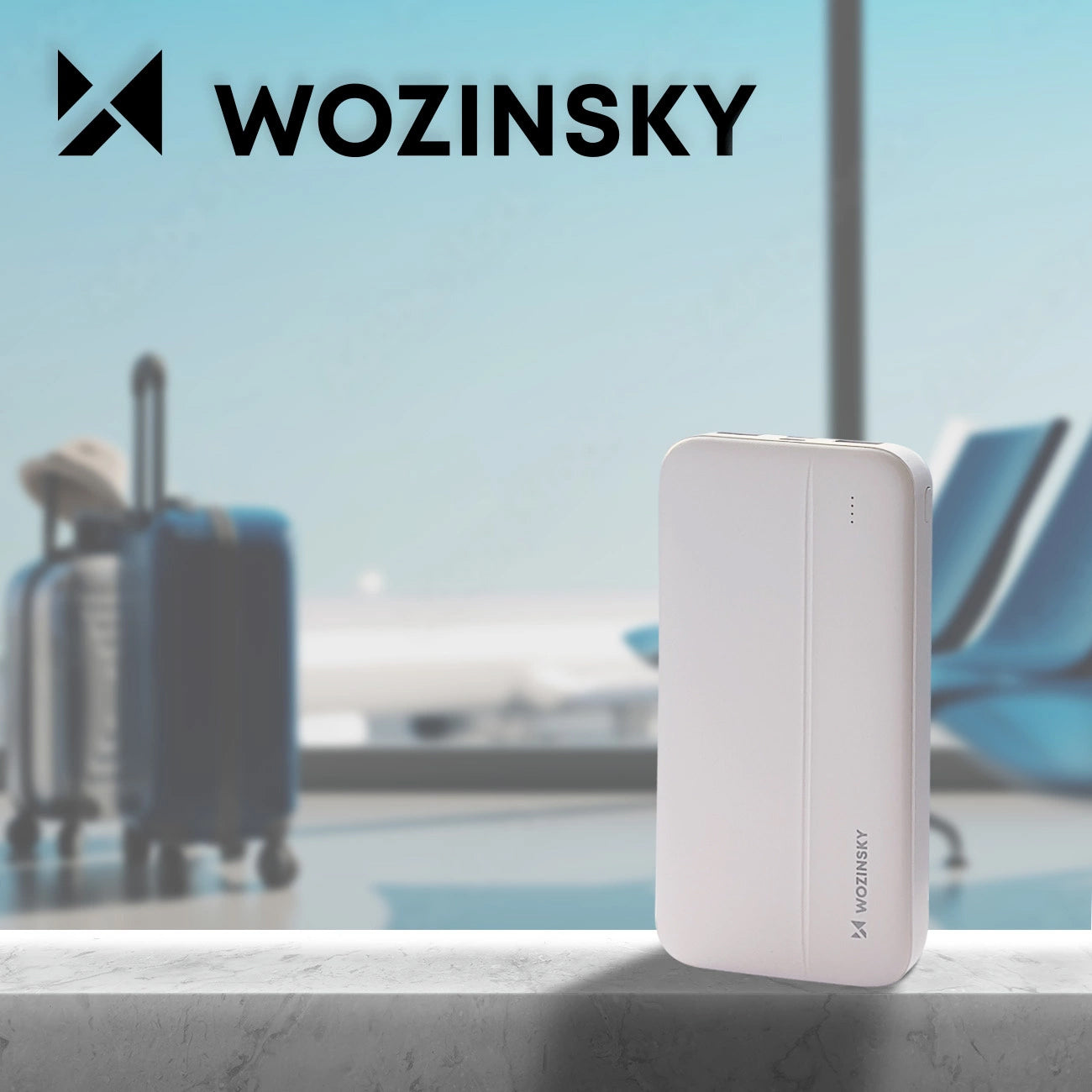 Externá batéria WZK WPBWE1, 10000mAh, 10W, 2 x USB-A, Biela