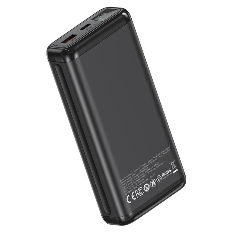 Externá batéria XO Design PB309, 20000mAh, 22,5W, QC + PD, 1 x USB-A - 1 x USB-C, čierna