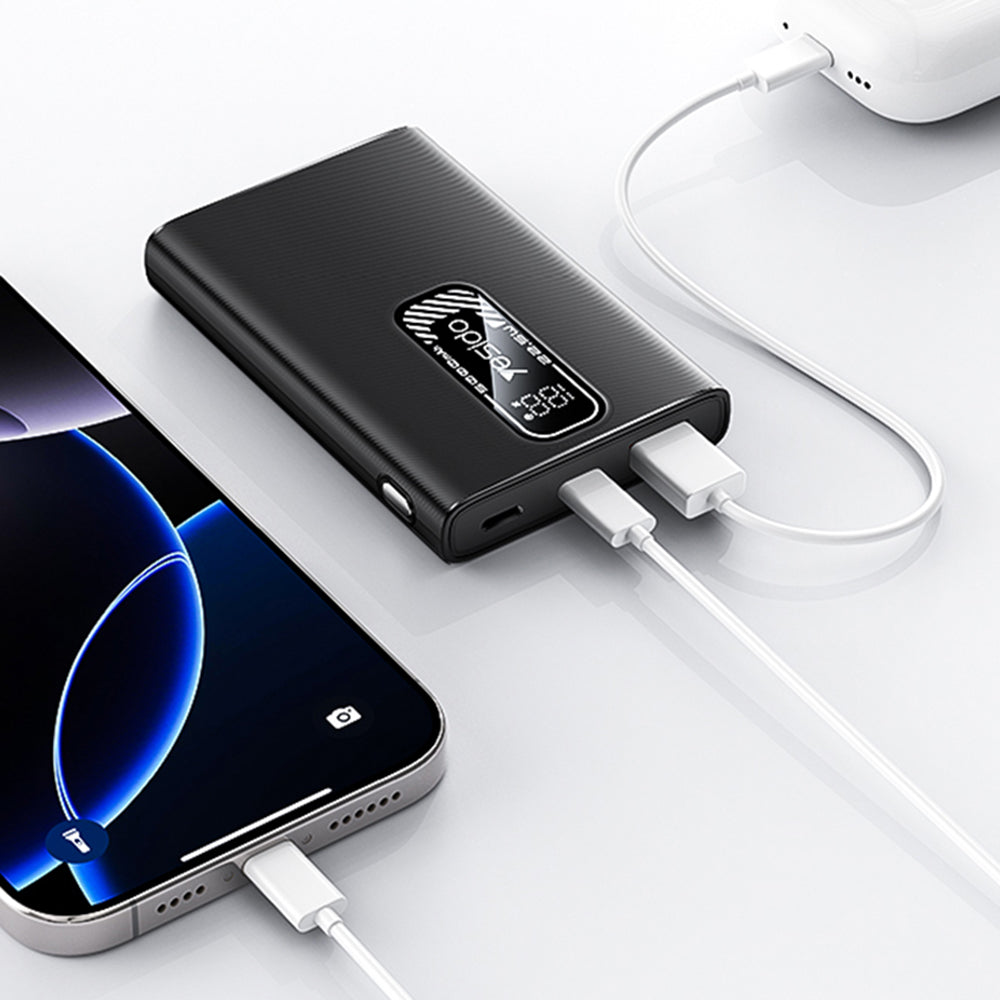 Externá batéria Yesido YP92, 5000mAh, 22.5W, QC + PD, 1 x USB-A - 1 x USB-C, Čierna