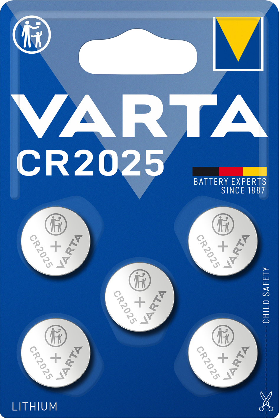 Varta Batteries, CR2025, Set 5 pieces