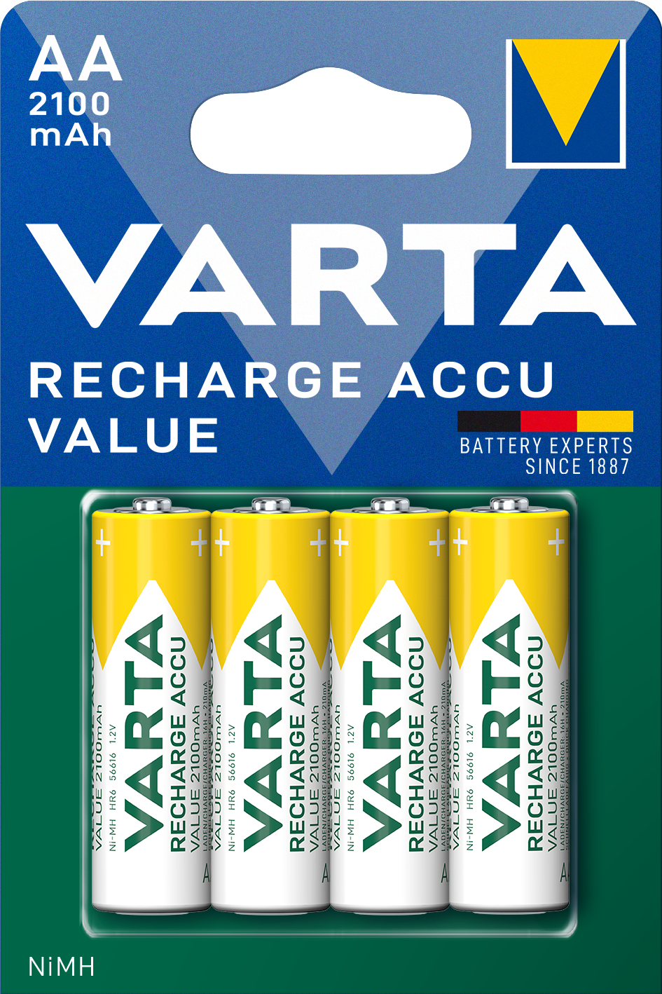 Dobíjateľná batéria Varta Professional, AA / LR6, 2100mAh, Sada 4 kusy