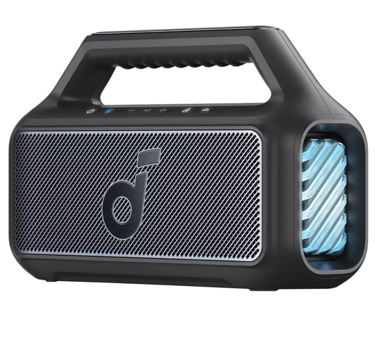 Prenosný Bluetooth reproduktor Anker SoundCore Boom 2 Nová verzia, 80W, TWS, RGB, Vodotesný, Čierny A3138012