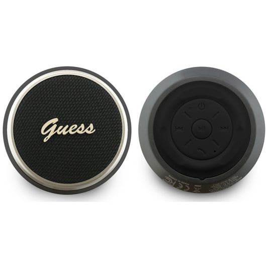 Prenosný Bluetooth reproduktor Guess Script Metal Logo, 5W, TWS, čierny