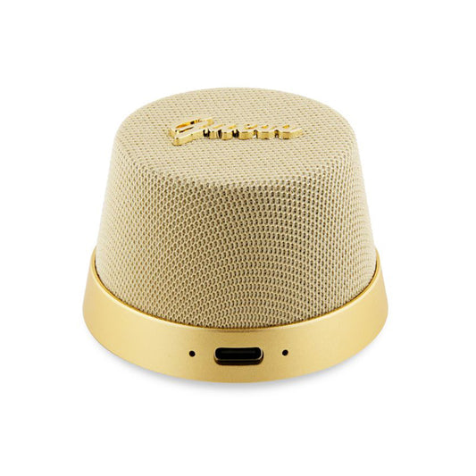 Prenosný Bluetooth reproduktor Guess Stand Magnetic Script Metal, 3W, Zlatý