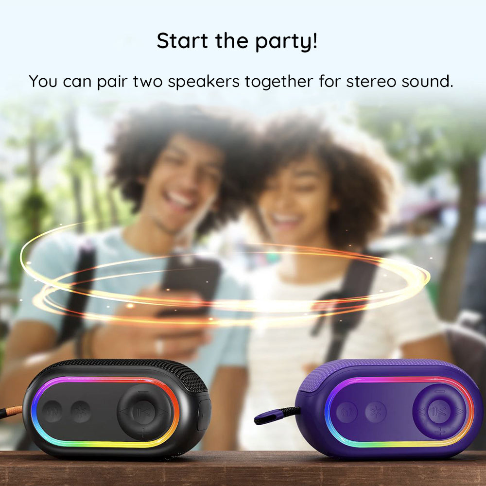 HAVIT SK809BT Portable Bluetooth Speaker, 7W, RGB, Waterproof, Black